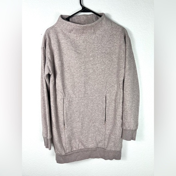 Gymshark Heathered Light Pink Oversized Mock Neck Tunic Sweater Sweaterdress S - Picture 2 of 9